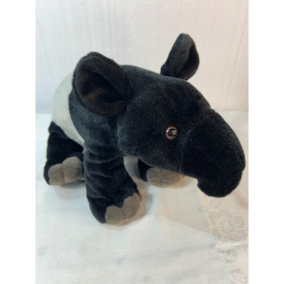 Wild Republic Malayan Tapir Plush Stuffed Animal 12” Black & Gray Pre-Owned - Picture 1 of 6